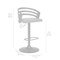 Armen Living Adele Adjustable Height Swivel Gray Faux Leather and Black Wood Bar Stool with Black Base LCADBAGRBL - alternate 4